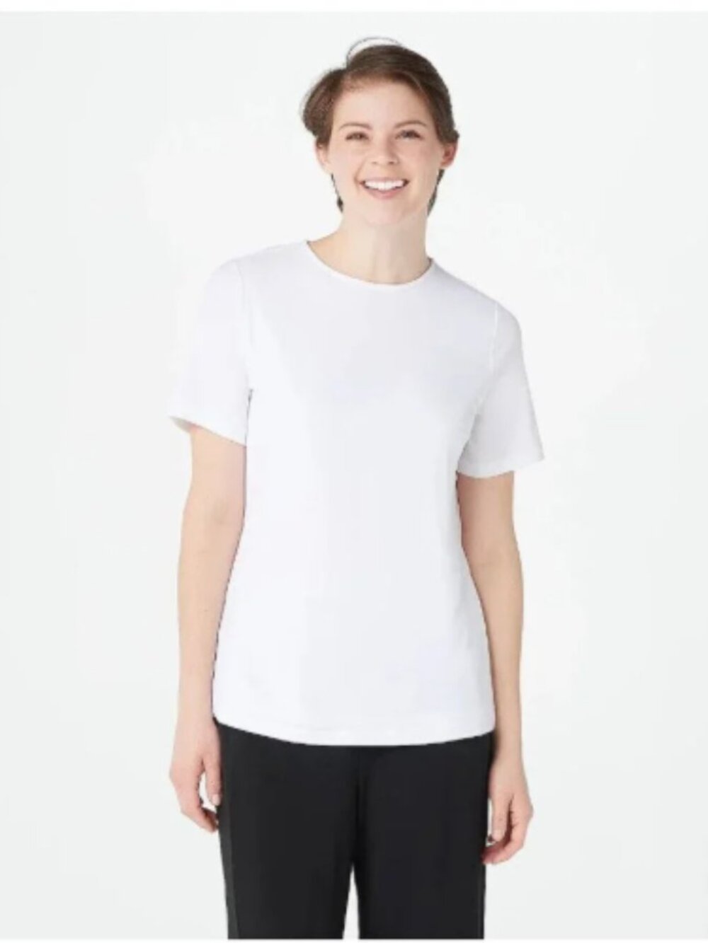 Susan Graver Essentials Liquid Knit Short Sleeve Top A213552 - Size: Med - NIP